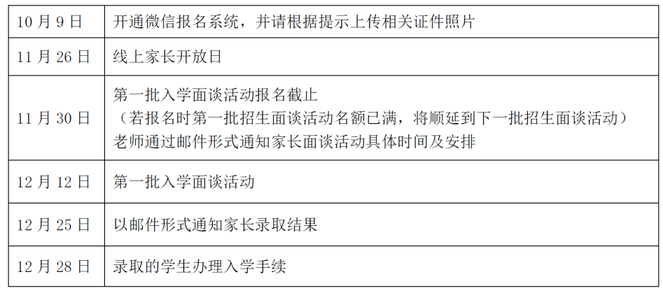 上海市實(shí)驗(yàn)學(xué)校國際部招生活動安排